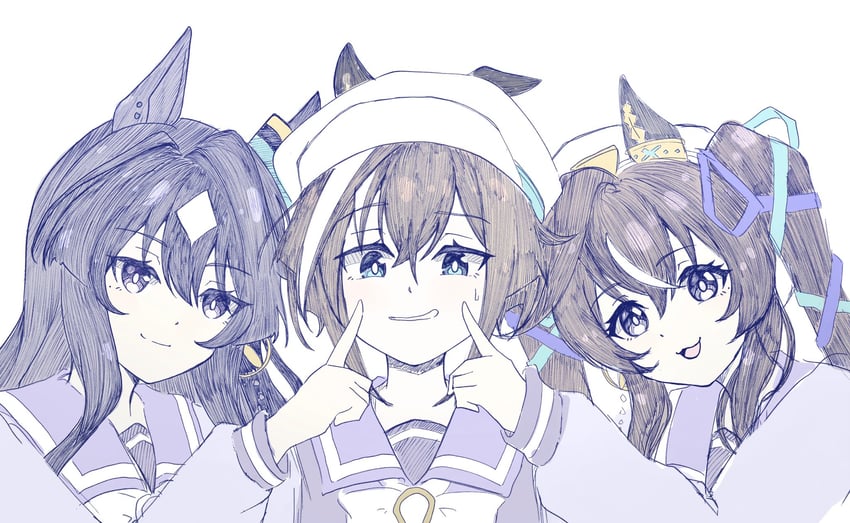 cheval grand, verxina, and vivlos (umamusume) drawn by kuruton_(krtn_gameac)