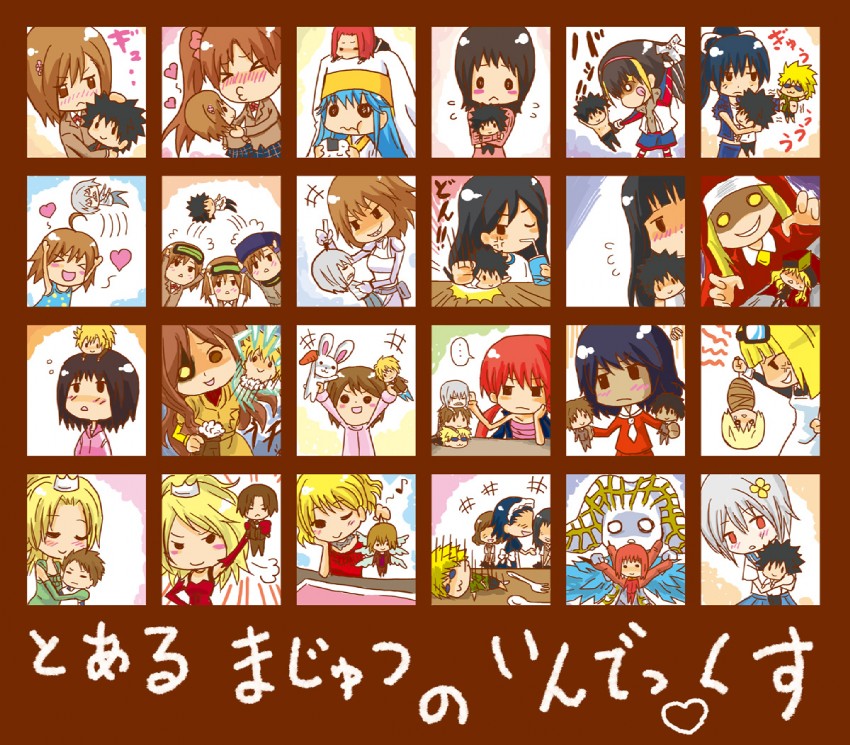 misaka mikoto, shirai kuroko, kamijou touma, accelerator, index, and 34 more (toaru majutsu no index and 2 more) drawn by nobuchi