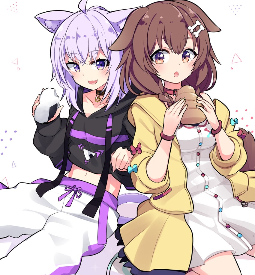 nekomata okayu and inugami korone (hololive) drawn by akagi_(sk0127aho)