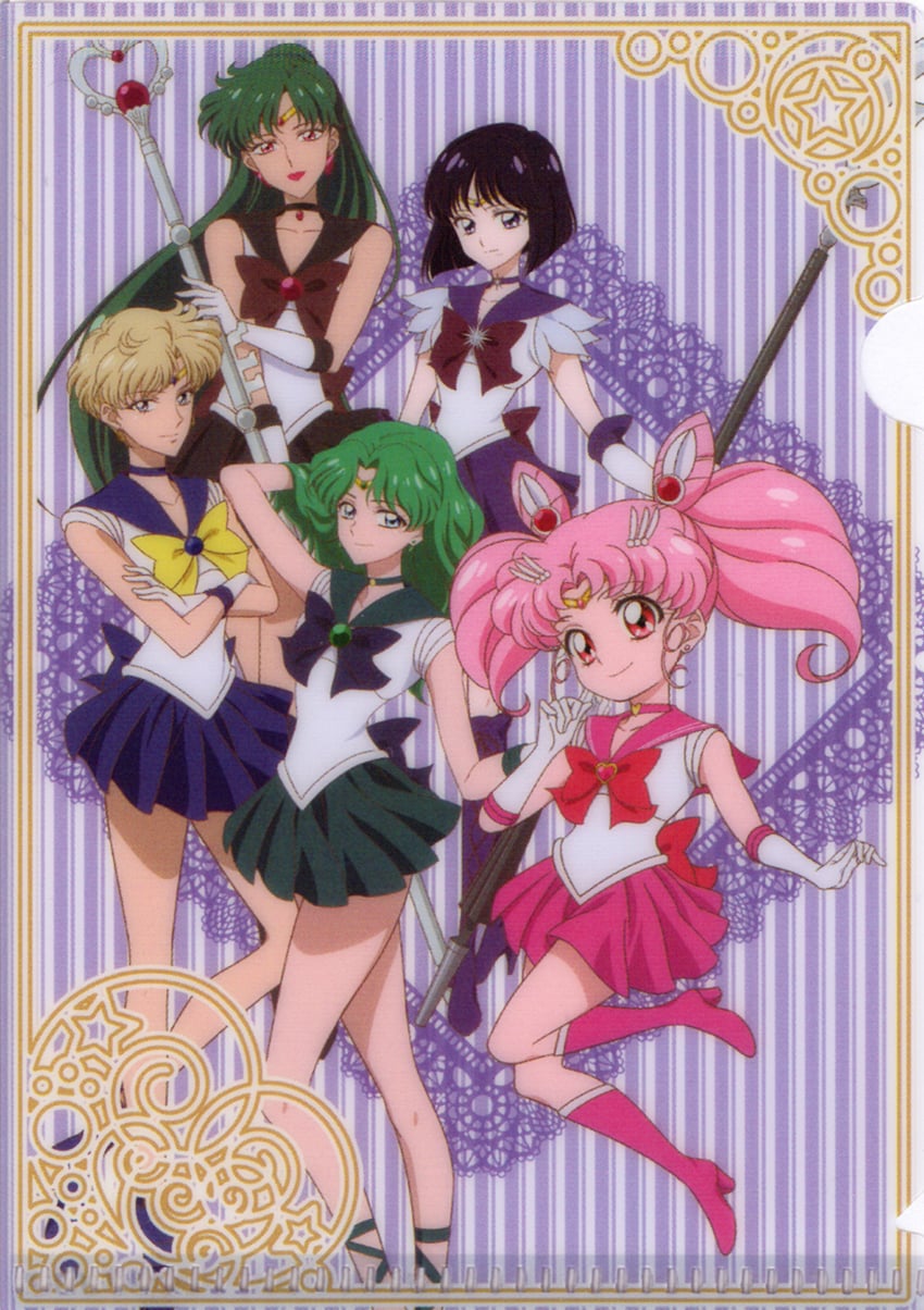 chibi usa, tomoe hotaru, ten'ou haruka, kaiou michiru, sailor saturn, and 5 more (bishoujo senshi sailor moon and 2 more) drawn by takahashi_akira