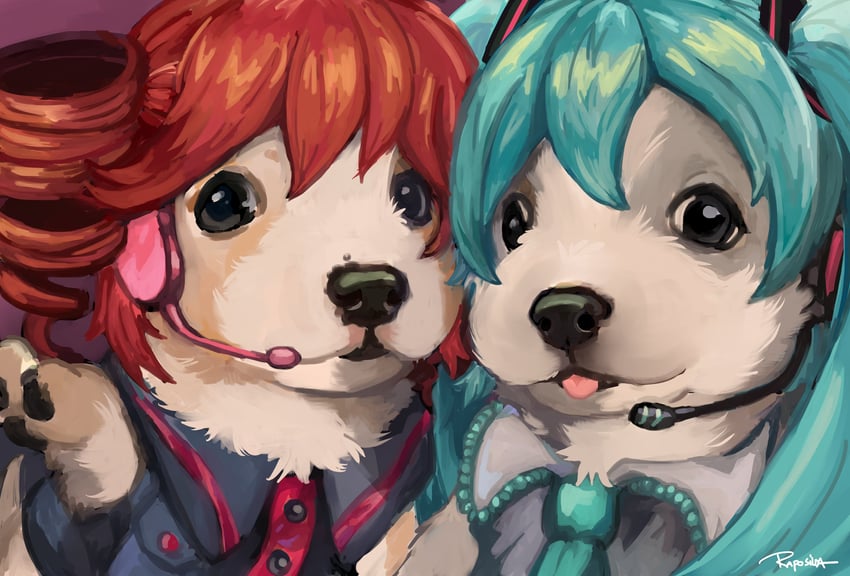 hatsune miku and kasane teto (vocaloid and 1 more) drawn by doggo_revolution