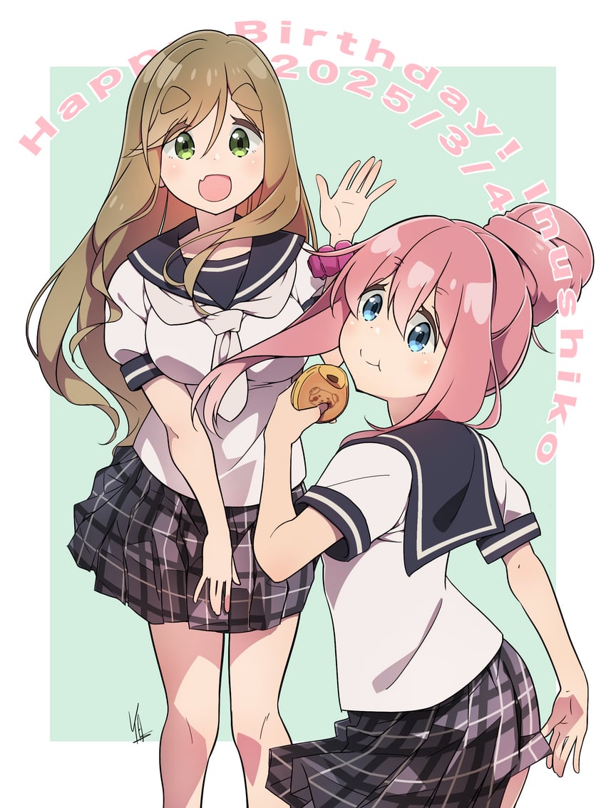 kagamihara nadeshiko and inuyama aoi (yurucamp) drawn by yas_(yosiyasuyasu)
