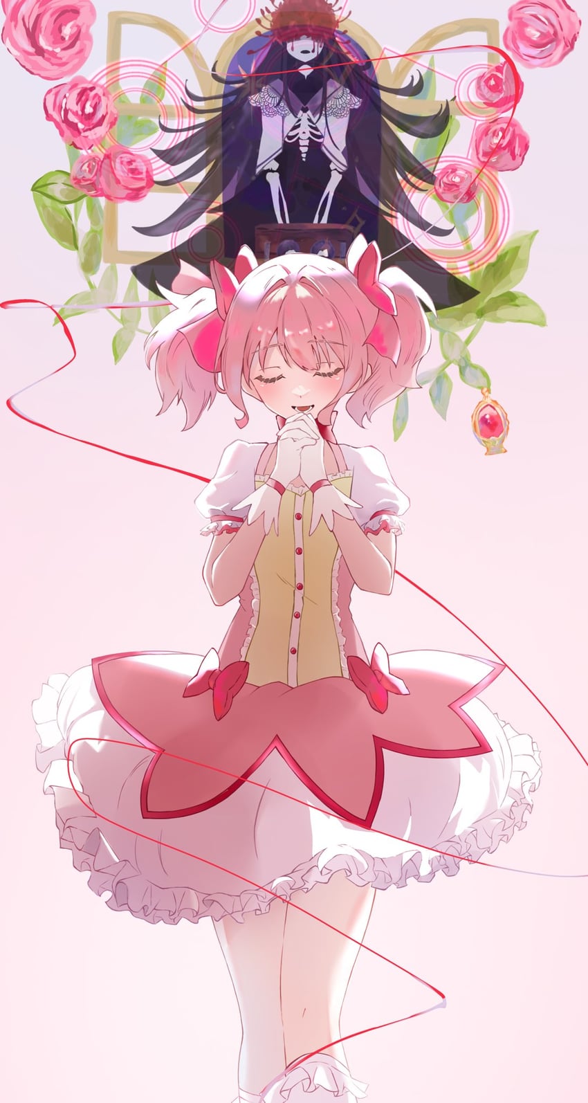 kaname madoka and homulilly (mahou shoujo madoka magica) drawn by mitsukiib