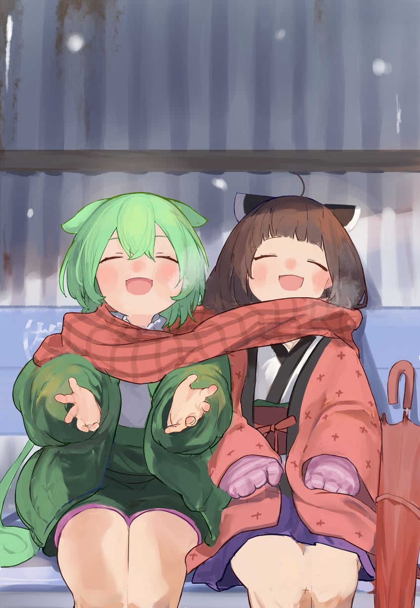 touhoku kiritan and zundamon (voiceroid and 1 more) drawn by pocche-ex