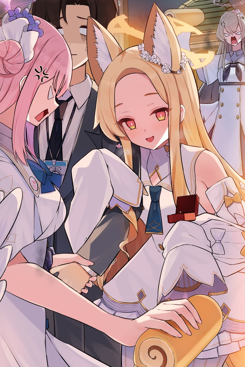 sensei, mika, seia, and nagisa (blue archive and 1 more) drawn by mi_taro333