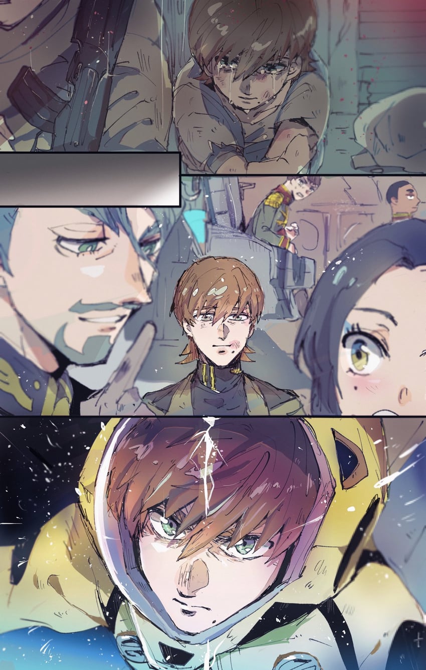 challia bull, comoli harcourt, and xavier olivette (gundam and 1 more) drawn by kare_(0621utak)