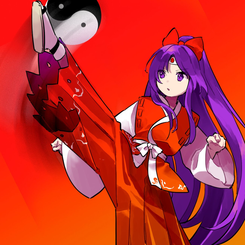 hakurei reimu (touhou and 1 more) drawn by kaigen_1025