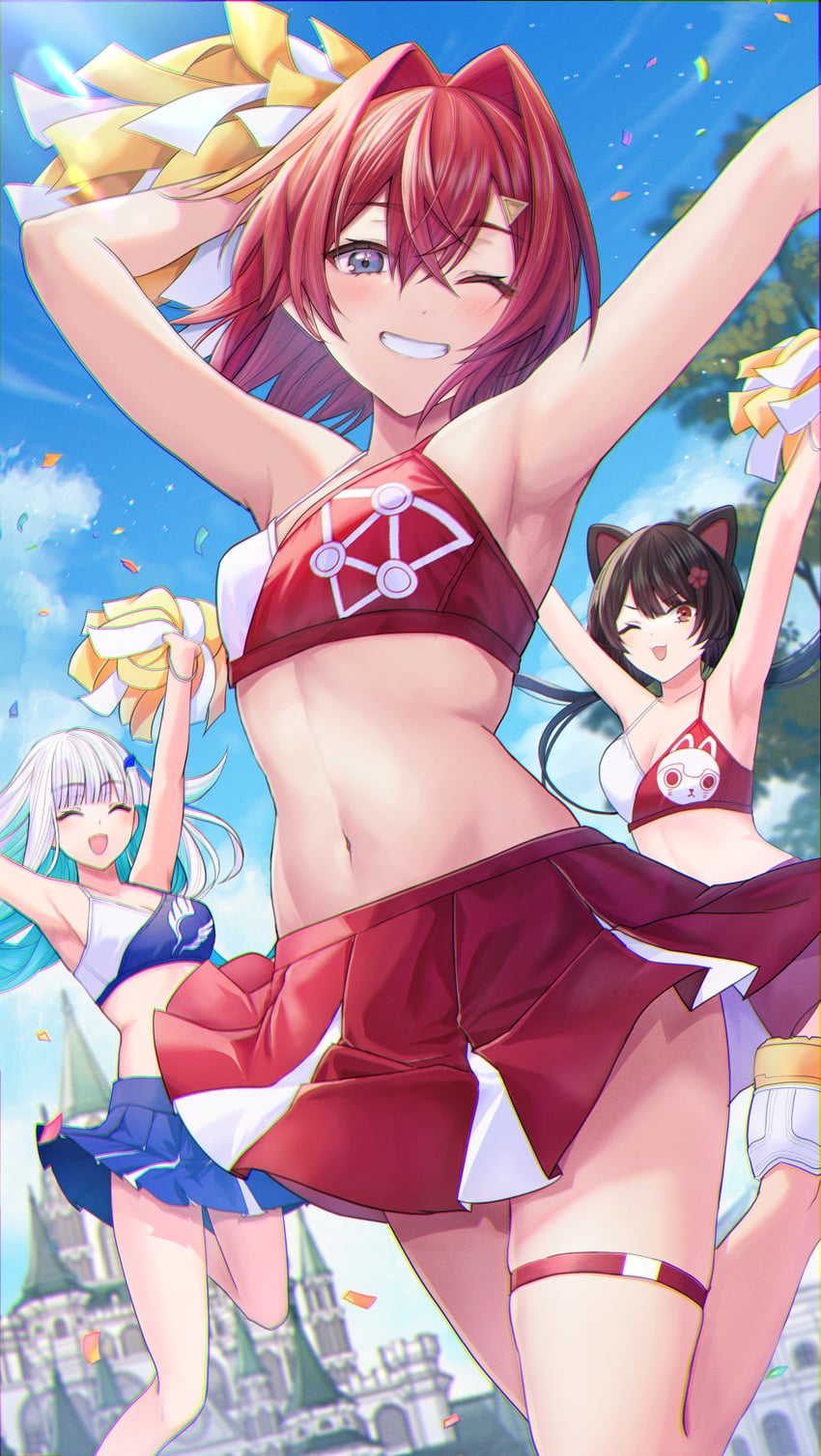lize helesta, ange katrina, and inui toko (nijisanji) drawn by kashiwagi_touko