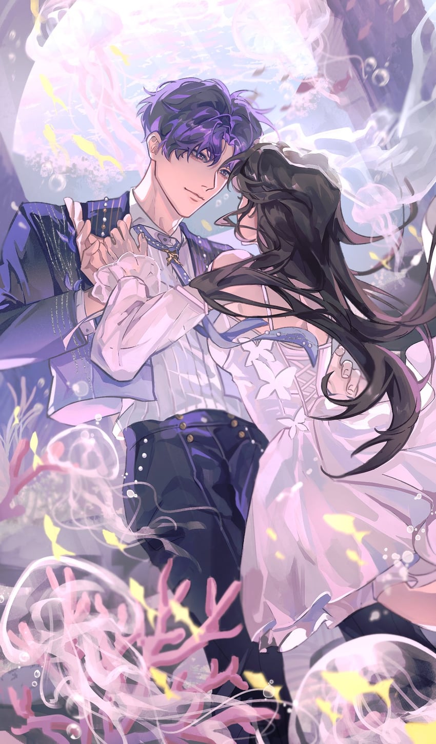 protagonist and rafayel (love and deepspace) drawn by yibai0419