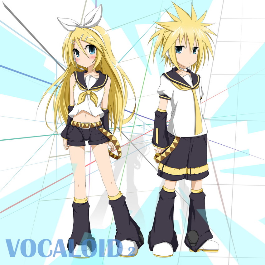 kagamine rin and kagamine len (vocaloid) drawn by sky-freedom