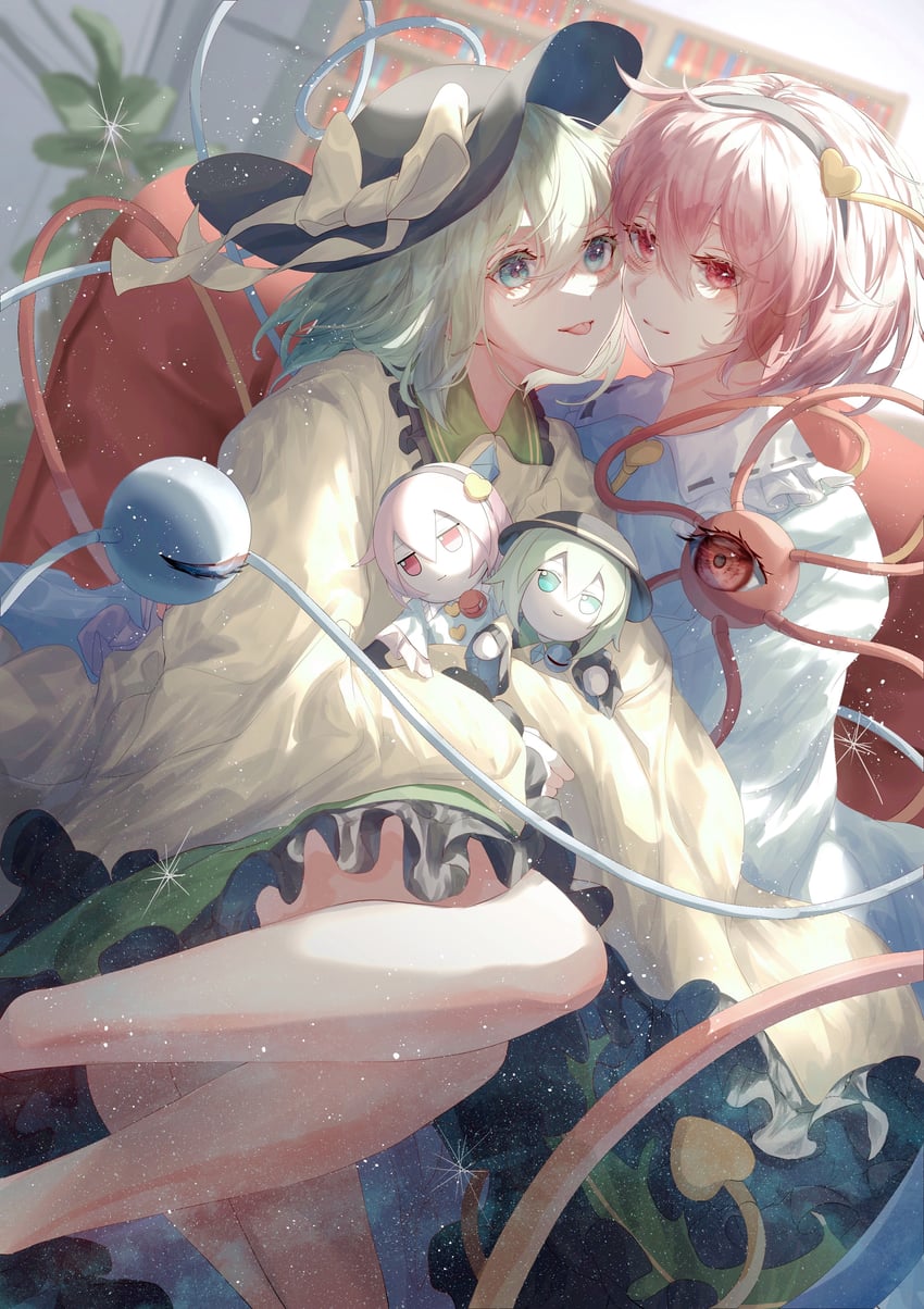 komeiji koishi and komeiji satori (touhou) drawn by batory_ken