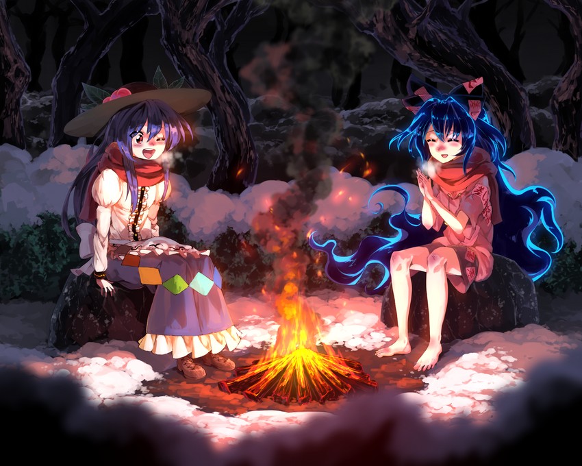 hinanawi tenshi and yorigami shion (touhou) drawn by sunnysideup