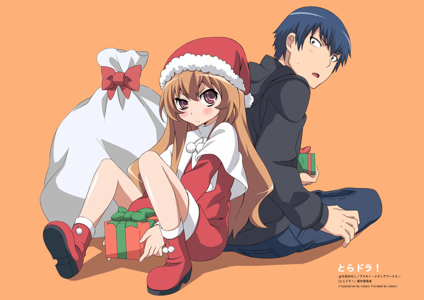 aisaka taiga and takasu ryuuji (toradora!) drawn by rutarou