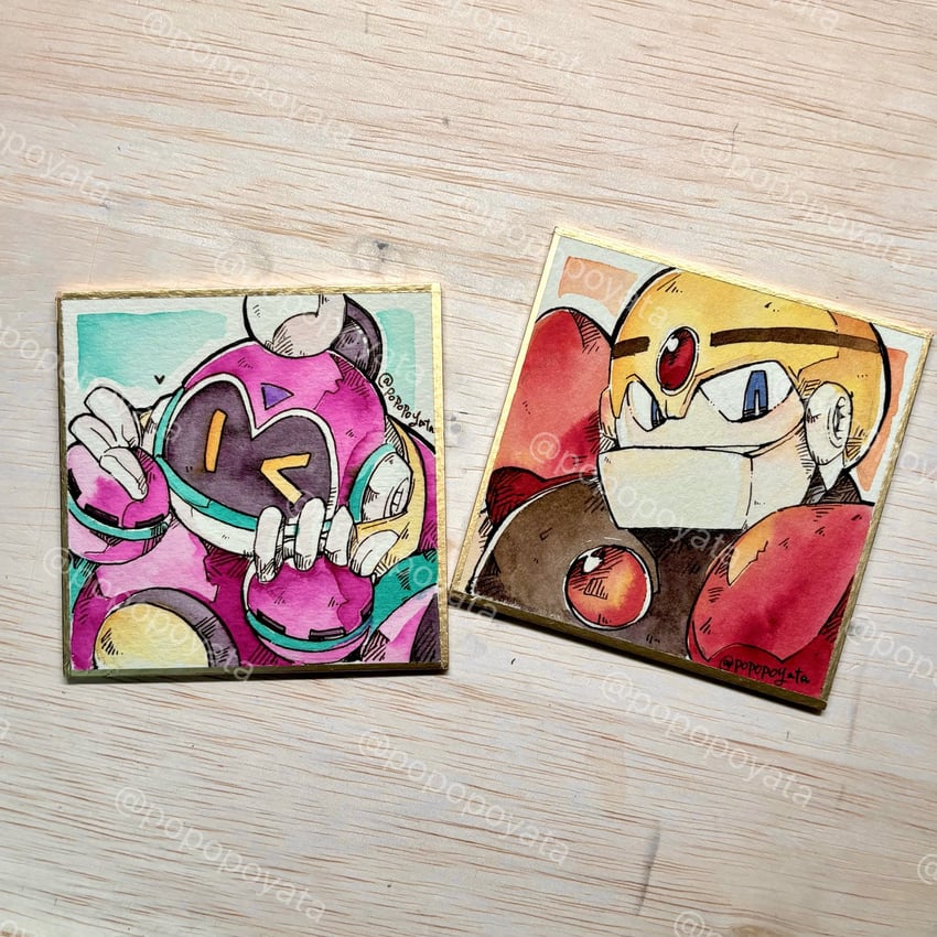 guts man and bounce man (mega man and 3 more) drawn by popopoyata