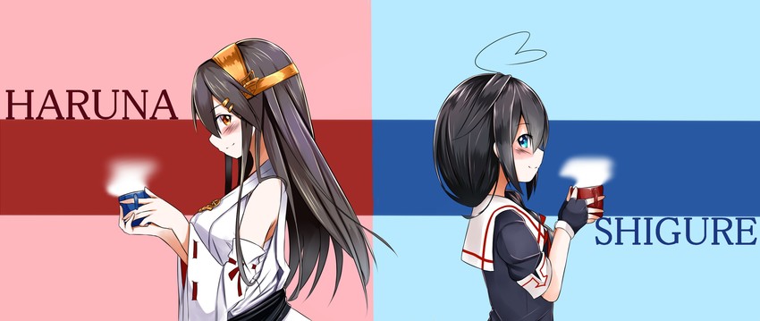 shigure, shigure kai ni, haruna, and haruna kai ni (kantai collection) drawn by namikawa_kuroha