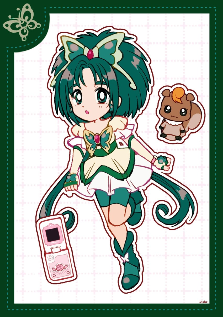 akimoto komachi, cure mint, and nuts (precure and 1 more) drawn by uwded_207