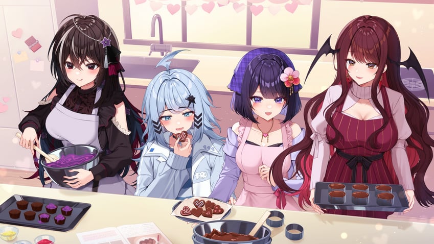 triggerphish, addie wyvernhart, maefae, and lan philia (aegis-link) drawn by paruo_orh