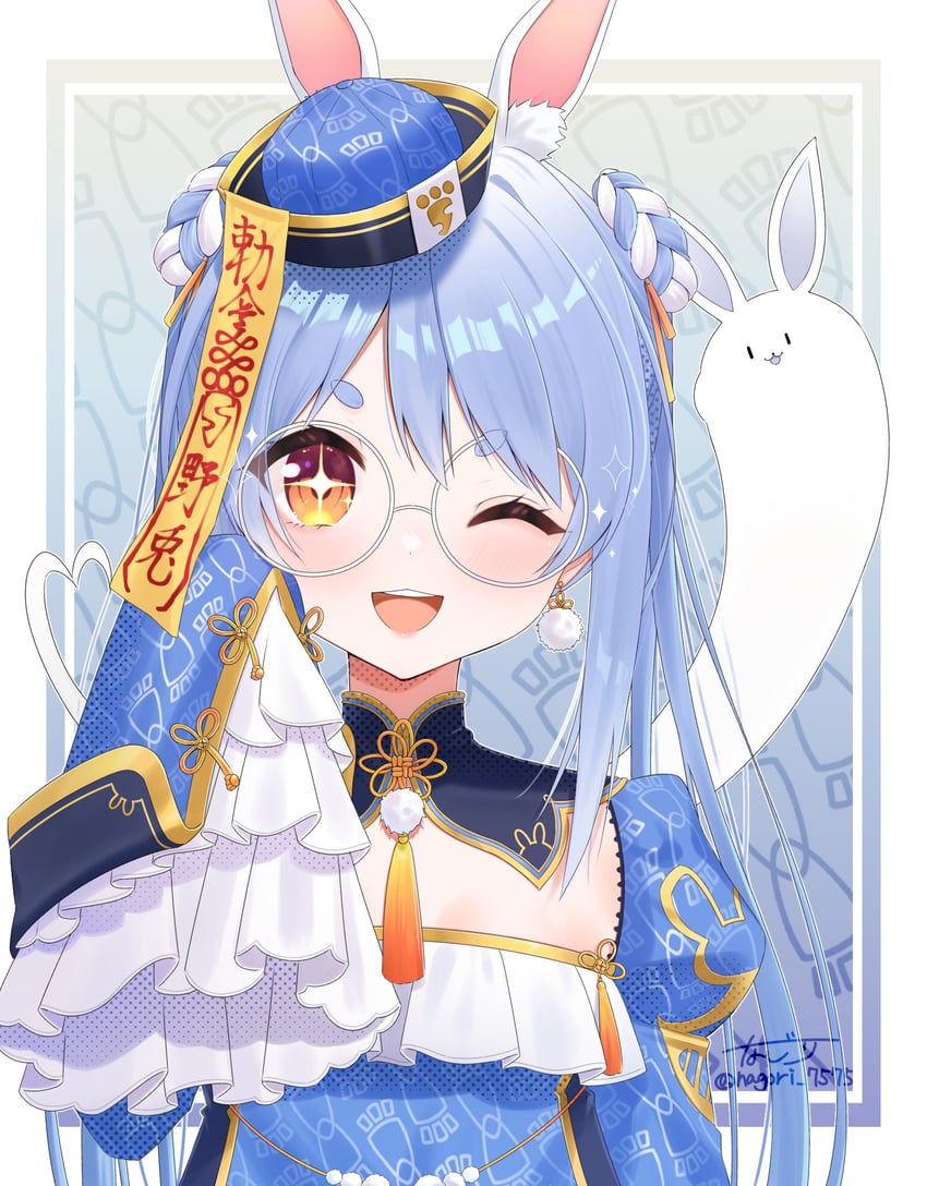 usada pekora and don-chan (hololive) drawn by nagori_(nagori_7575)