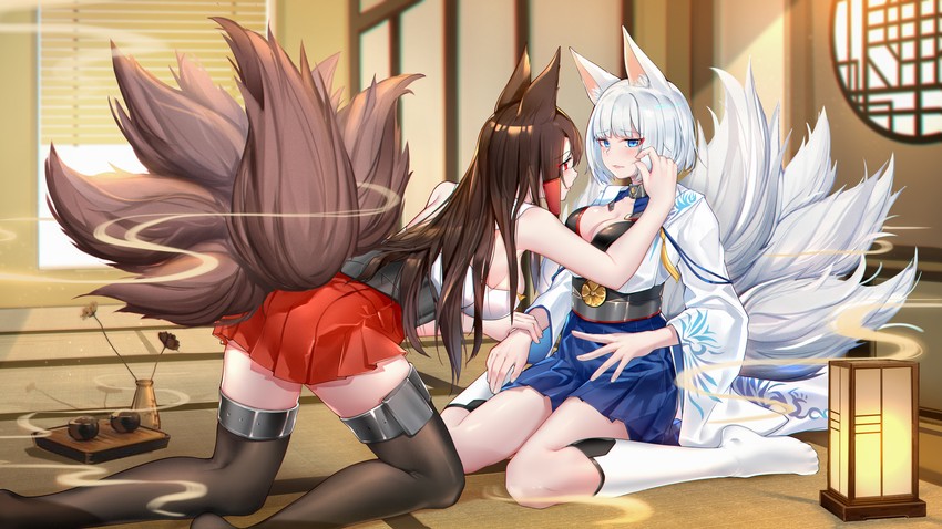 kaga and akagi (azur lane) drawn by stardust_(chen'ai_weiding)