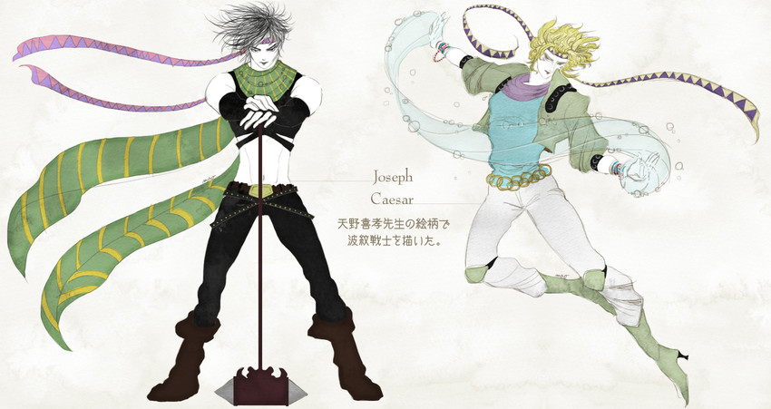 joseph joestar and caesar anthonio zeppeli (jojo no kimyou na bouken and 1 more) drawn by mao_simon