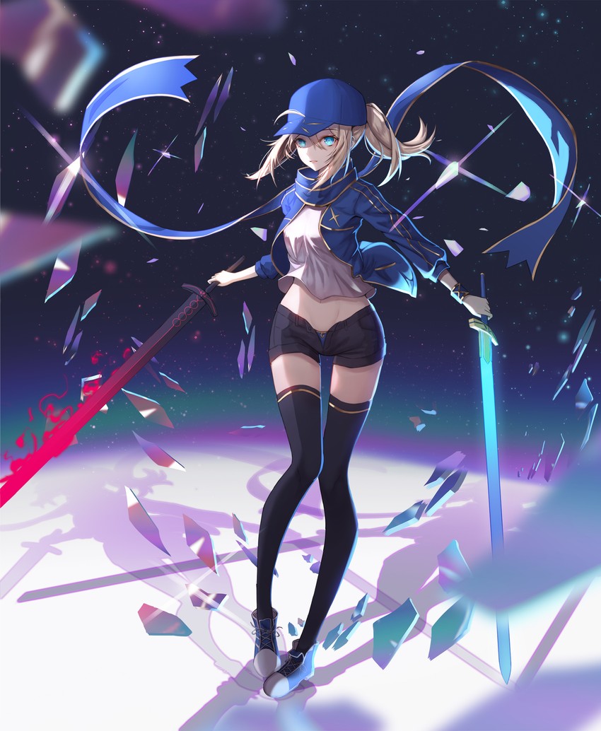 artoria pendragon and mysterious heroine x (fate and 1 more) drawn by nebu_(pixiv22443854)