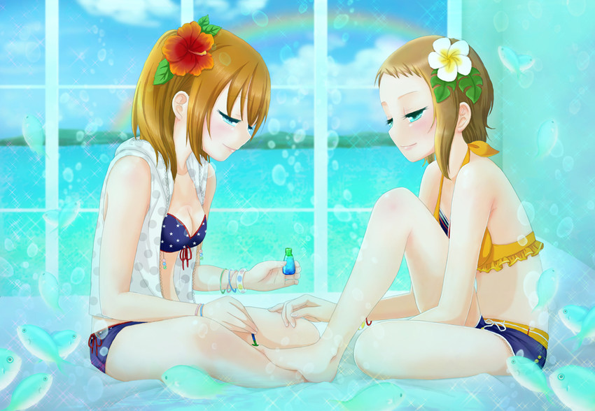 kosaka honoka and kira tsubasa (love live! and 2 more) drawn by mashiromami