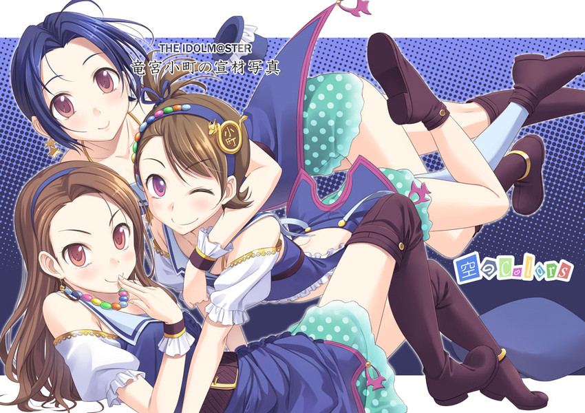 minase iori, miura azusa, and futami ami (idolmaster and 1 more) drawn by tenkuu_nozora