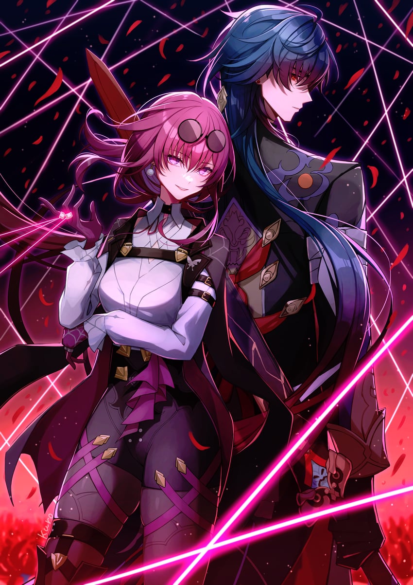 kafka and blade (honkai and 1 more) drawn by kuro015896