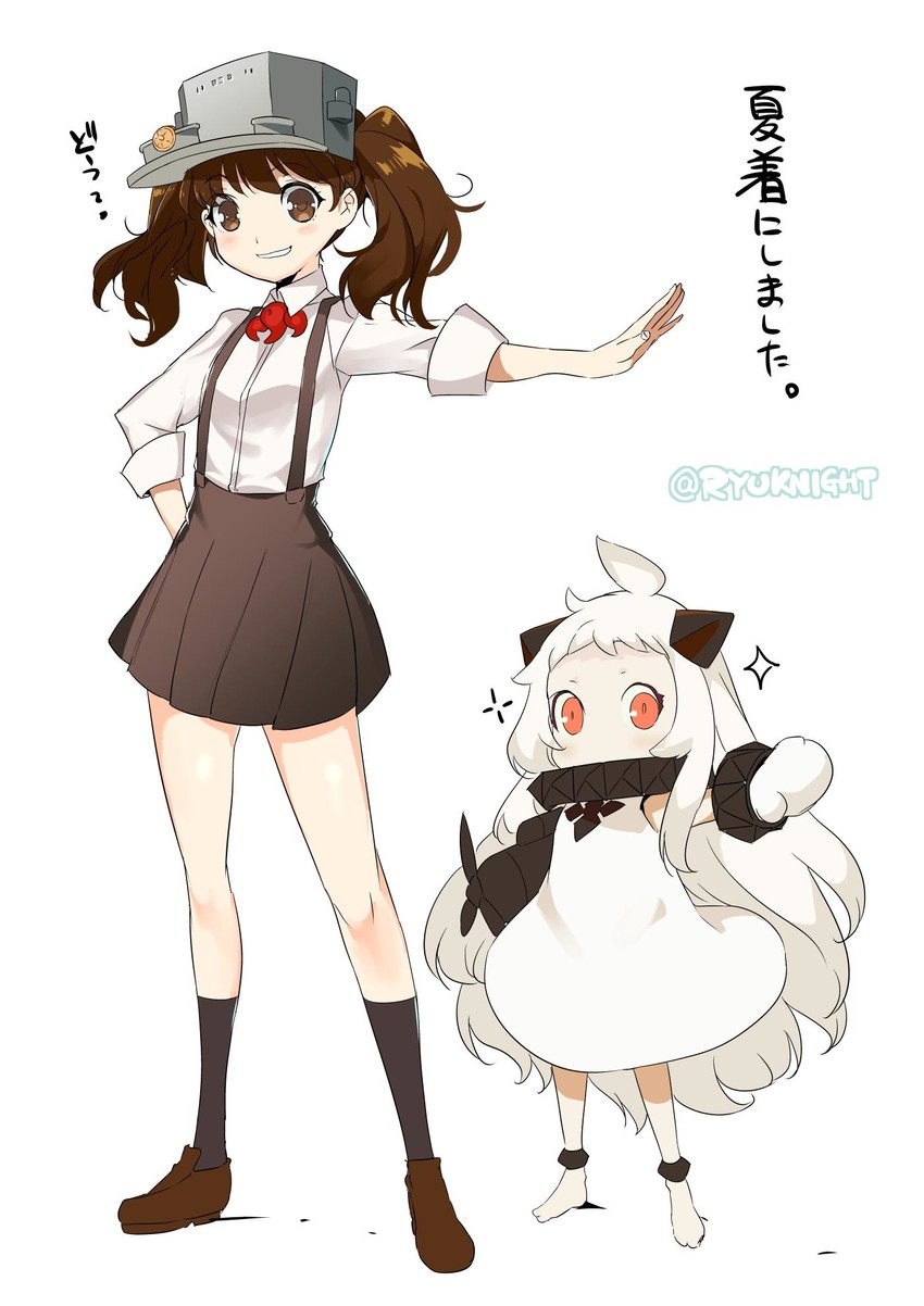 ryuujou and northern ocean princess (kantai collection) drawn by naitou_ryuu