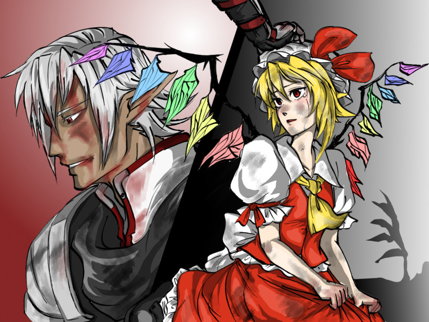 flandre scarlet and buront (touhou and 3 more) drawn by maruman