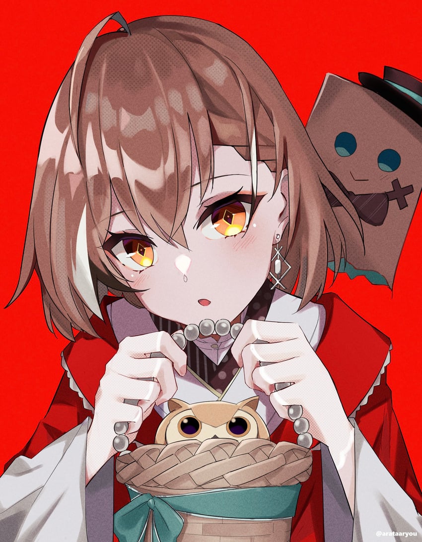 nanashi mumei, friend, and hootsie (hololive and 1 more) drawn by arata_ryou