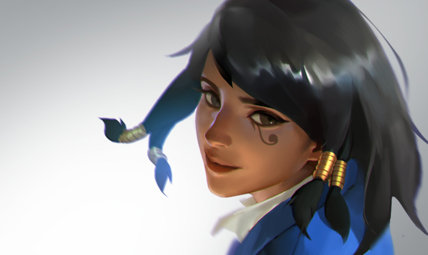 pharah (overwatch and 1 more) drawn by bijian_de_linghun