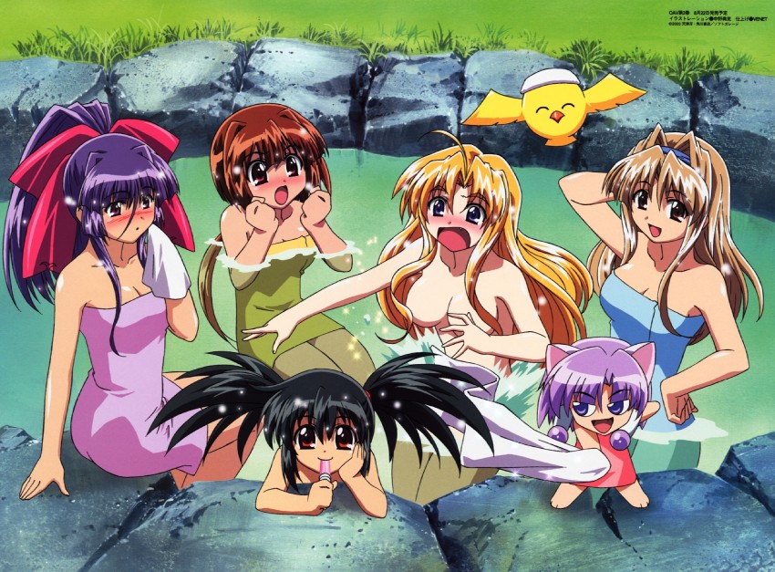 hina, ooba maya, powawa, chelsea fuookuru, kurusu, and 2 more (megami magazine and 1 more) drawn by nakano_norikatsu