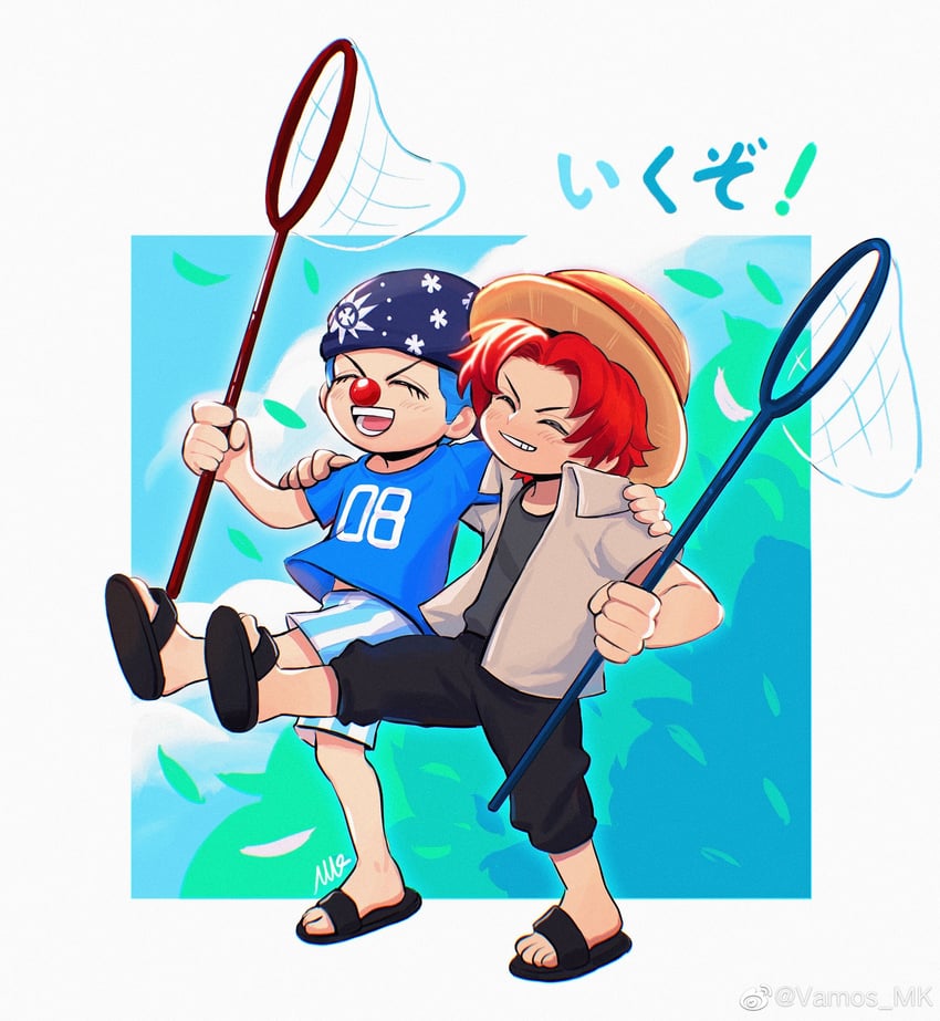 shanks and buggy the clown (one piece) drawn by vamos_mk