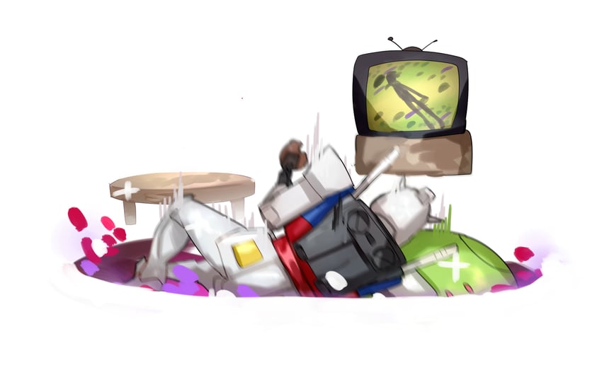haro and rx-78-2 gundam (gundam and 1 more) drawn by shiburingaru