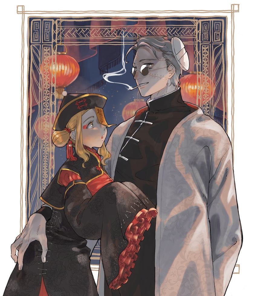 franken stein and marie mjolnir (soul eater) drawn by hissiu
