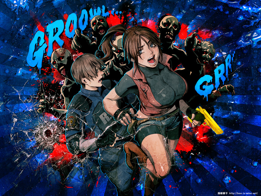 leon s. kennedy and claire redfield (resident evil and 1 more) drawn by katou_teppei