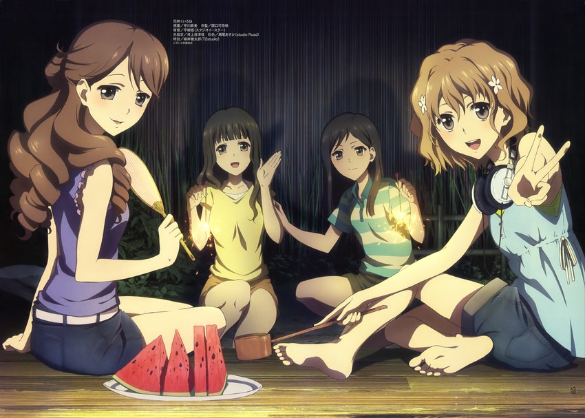 matsumae ohana, oshimizu nako, tsurugi minko, and wakura yuina (hanasaku iroha) drawn by hayakawa_asami