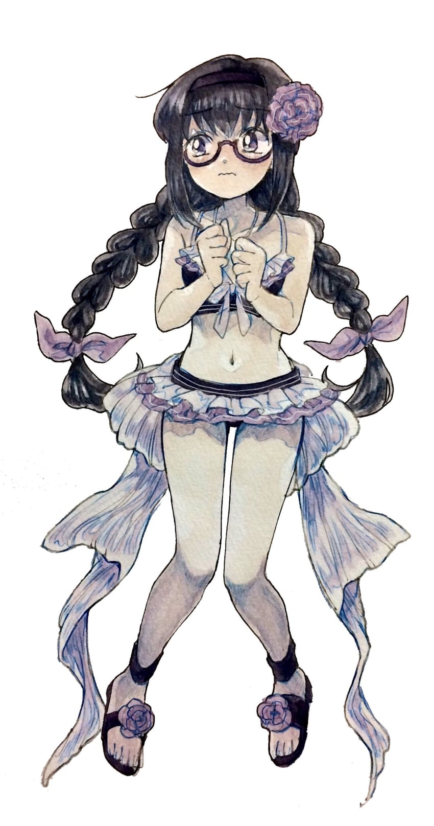 akemi homura (mahou shoujo madoka magica and 1 more) drawn by uwded_207