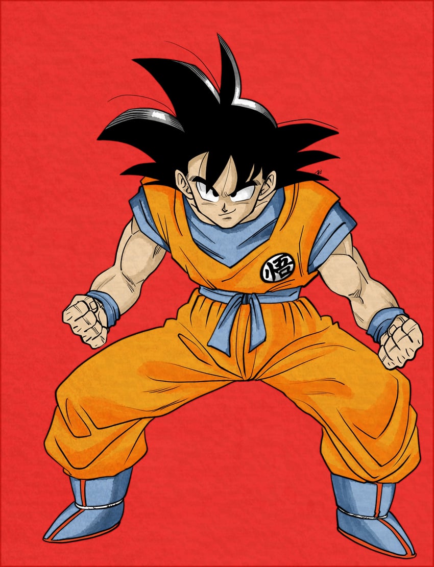 son goku (dragon ball and 1 more) drawn by okita_(sukult_4)