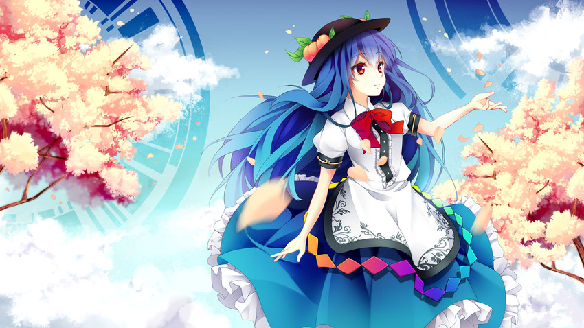 hinanawi tenshi (touhou and 1 more) drawn by riniuu