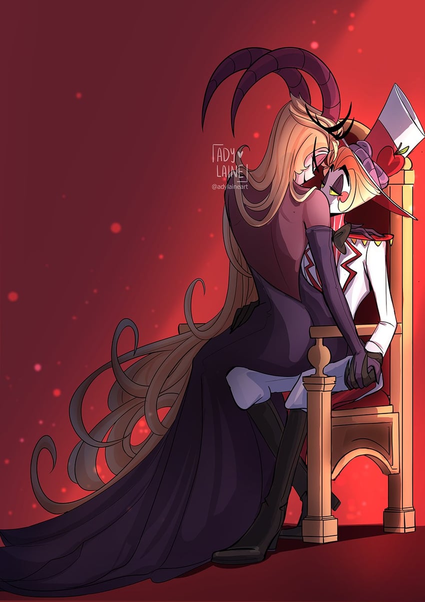 lucifer morningstar and lilith (hazbin hotel) drawn by adylaineart