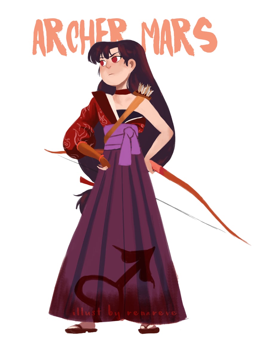 hino rei (bishoujo senshi sailor moon) drawn by renareve