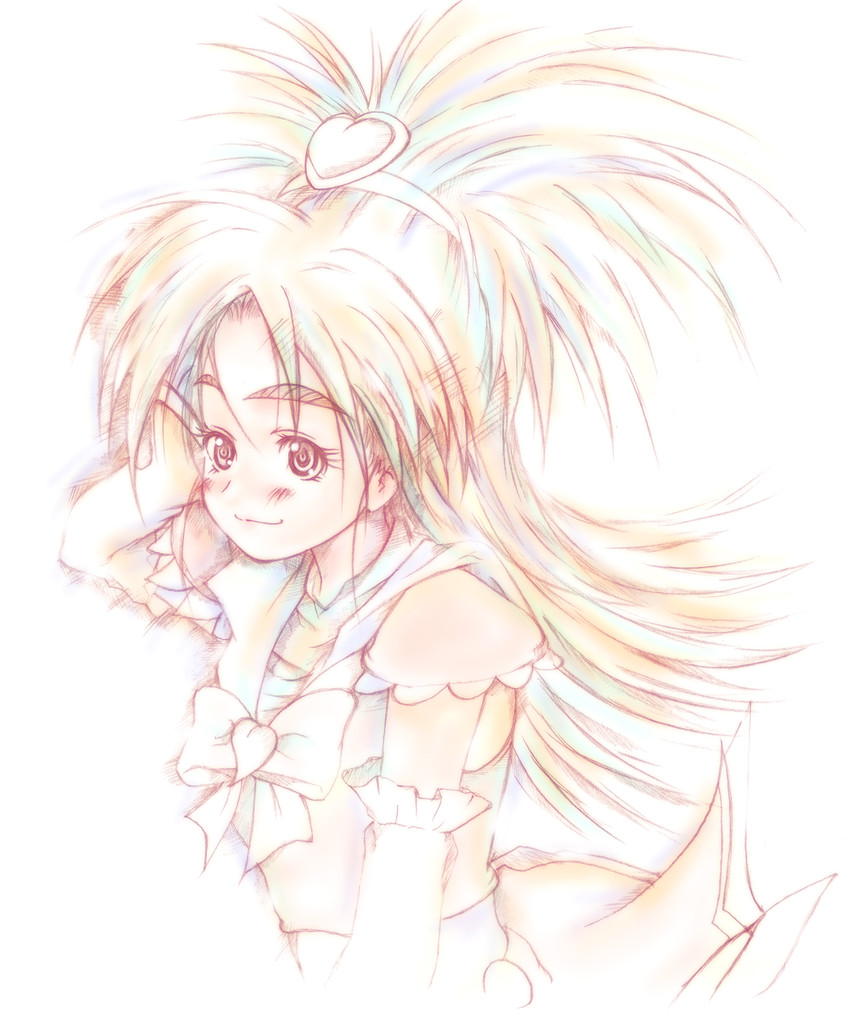 hyuuga saki and cure bloom (precure and 1 more) drawn by anninx