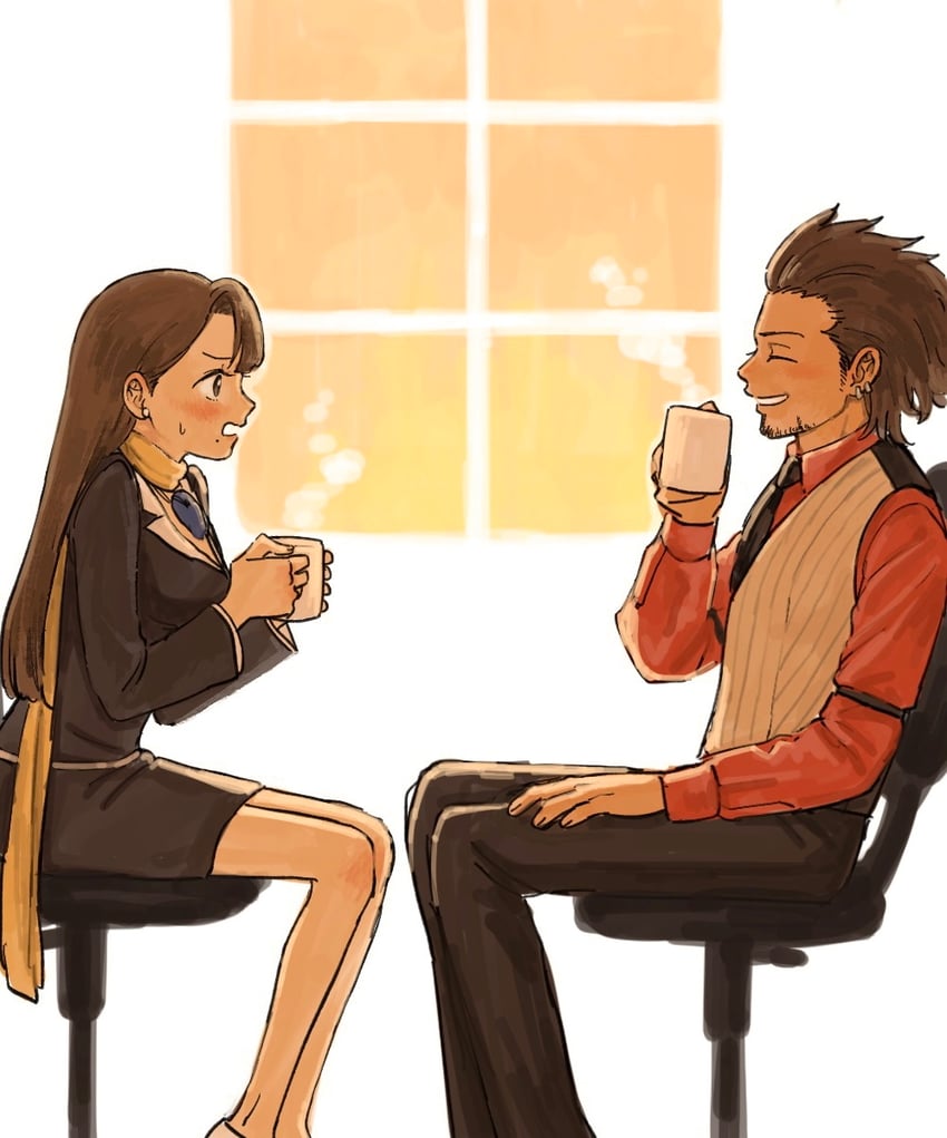 mia fey and diego armando (ace attorney and 1 more) drawn by renshu_usodayo