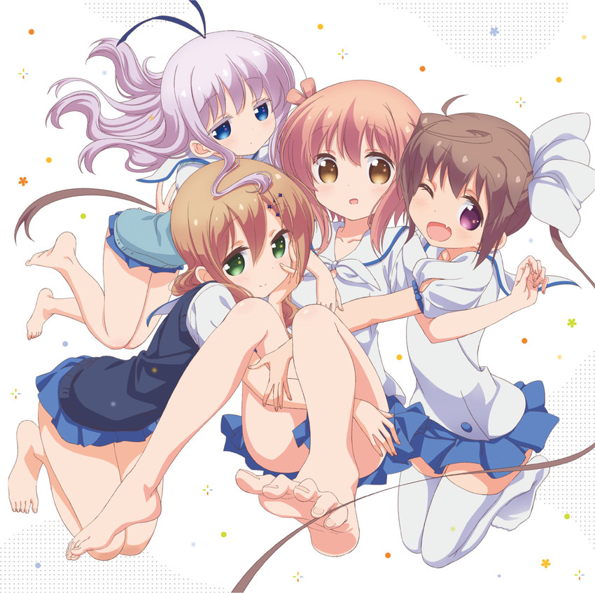 sengoku kamuri, momochi tamate, ichinose hana, and tokura eiko (slow start) drawn by anno_masato