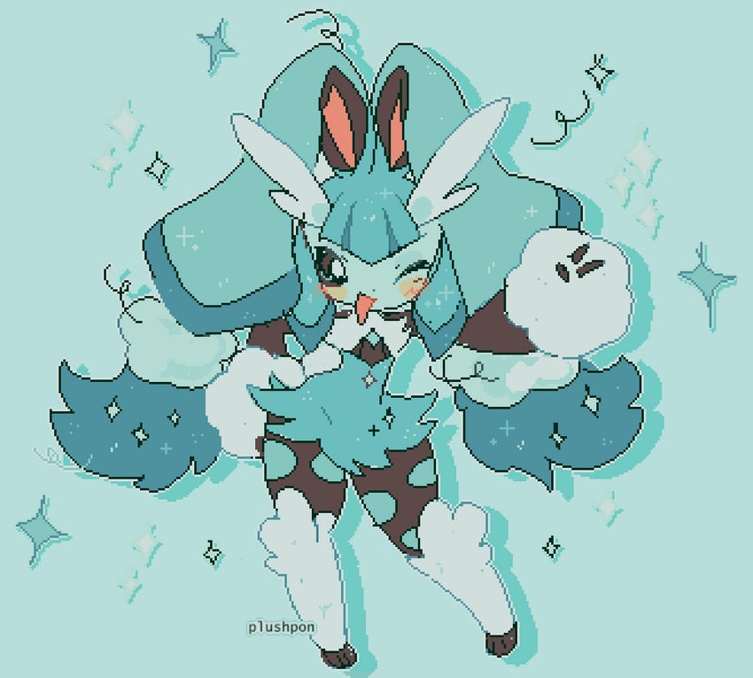 glaceon, lopunny, braixen, and mega lopunny (original and 1 more) drawn by jaltoid