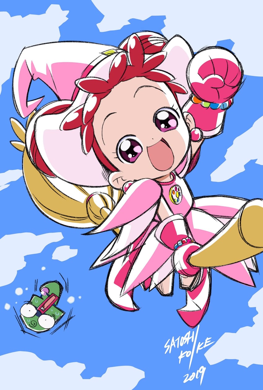 harukaze doremi and majorika (ojamajo doremi) drawn by koike_satoshi