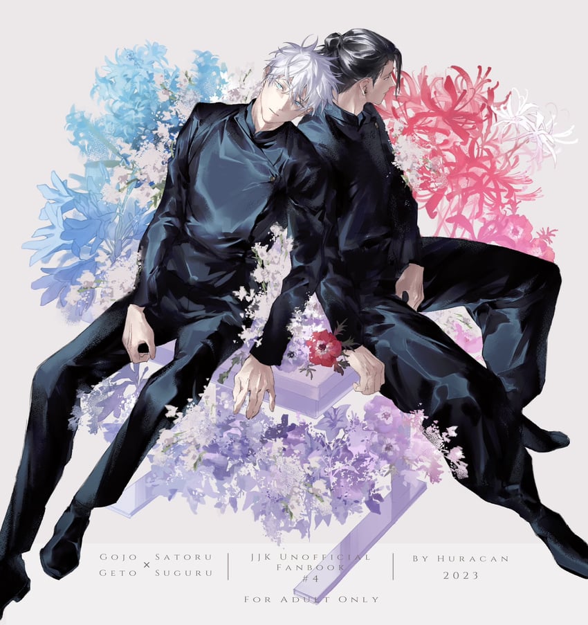 gojou satoru and getou suguru (jujutsu kaisen) drawn by hurac_an