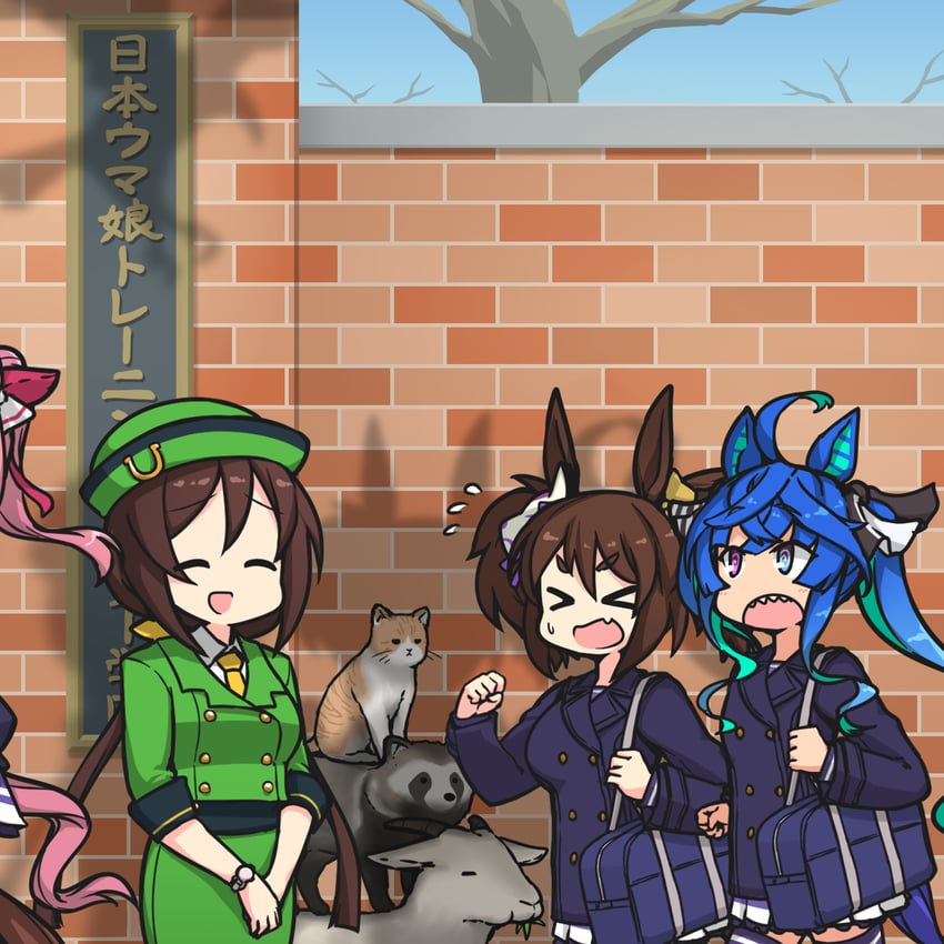 twin turbo, agnes digital, el condor pasa, and hayakawa tazuna (umamusume and 1 more) drawn by hamu_koutarou